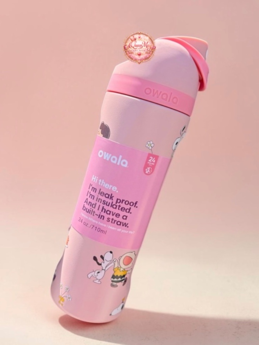 Owala 24 oz Pink Snoopy Stainless Water Bottle - Picture 2 of 3